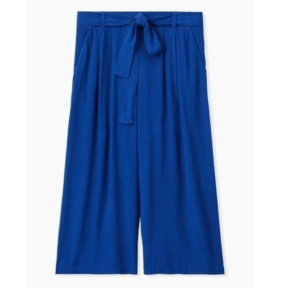 torrid Pants - Torrid SAPPHIRE CRINKLED GAUZE SELFTIE CULOTTEPANT Size 0X